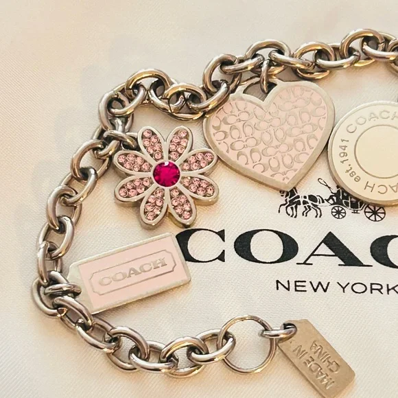 Coach Y2K Heart And Flower Charm Bracelet - Picture 12 of 13